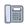 An icon of a fax machine, featuring a keypad and a handset.