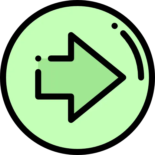 Green circular button with a black-outlined right-pointing arrow