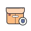 A package with a shield symbol