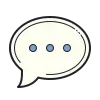 An icon of a speech bubble with three dots, symbolizing typing or a pending response.