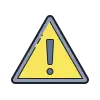 Yellow triangular warning sign with an exclamation mark
